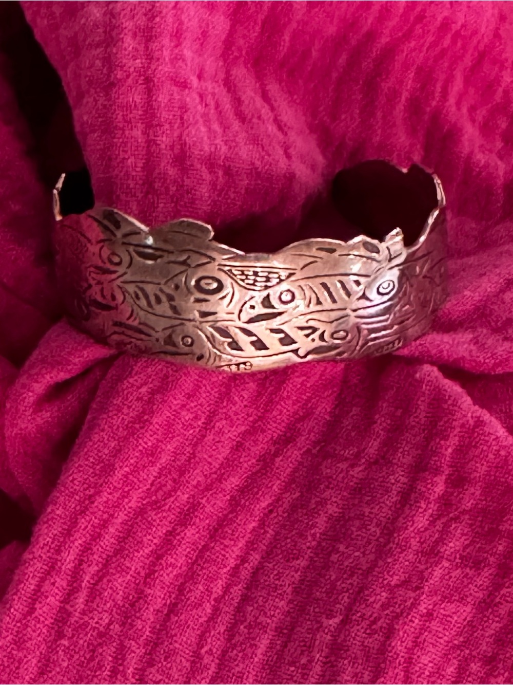 Barry Herem “Salmon Run” Sterling Cuff Bracelet